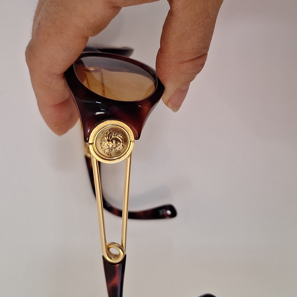 Versace Gold and Brown Sunglasses